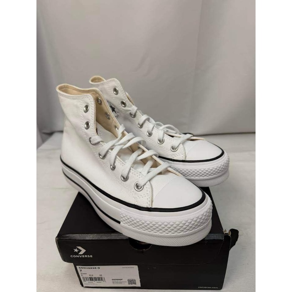 Converse Chuck Taylor All Star Lift High Top White Platform Sneakers 560846F 7W - Picture 3 of 10